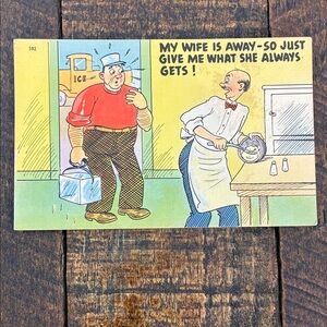Vintage Comic Postcard NSFW Innuendo Michigan Blank/Unused 40s/50s